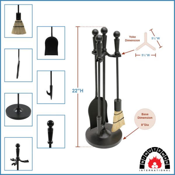 Minuteman 3 Piece Holden Mini Fireplace Tool Set