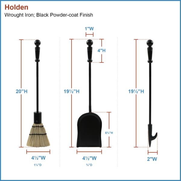 Minuteman 3 Piece Holden Mini Fireplace Tool Set