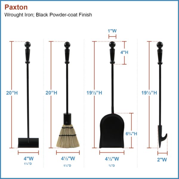 Minuteman 4 Piece Paxton Mini Fireplace Tool Set
