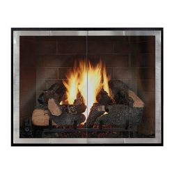 Moderne - Slim Masonry Fireplace Glass Door