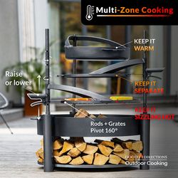 Montana X Fire Pit with 3 Cooking Stations - 32"