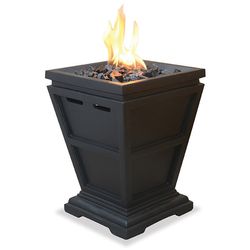 Uniflame Black Mini Outdoor Propane Fire Column