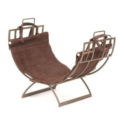 Minuteman Arts and Crafts Indoor Firewood Rack with Carrier