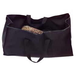 Black Canvas Tote Log Carrier with Tan Handles - Small