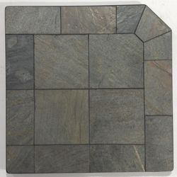 Heritage Corner Hearth Pad - Natural Silver Slate
