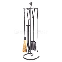 Shepherd's Hook Wrought Iron 3 Piece Fireplace Tool Set
