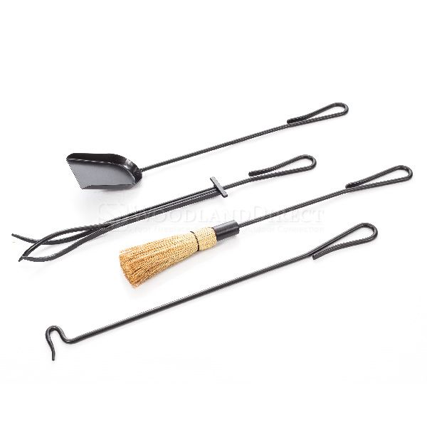 Shepherd's Hook Wrought Iron 3 Piece Fireplace Tool Set