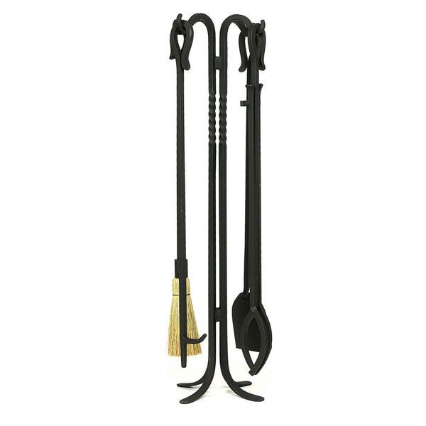 Shepherd's Hook - Wrought Iron Fireplace Tool Set - 39" H