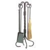 Short Twisted Wrought Iron 4 Piece Tool Set - Natural