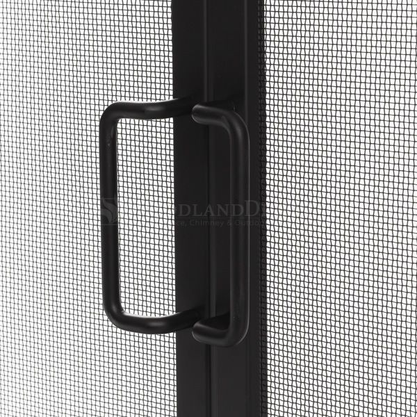 Adams Single-Panel Contemporary Arched Black Door Screen - 39”X31”