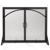 Adams Single-Panel Contemporary Arched Black Door Screen - 39”X31”