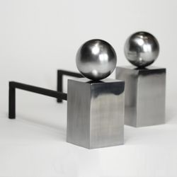 Spherical Steel Andirons