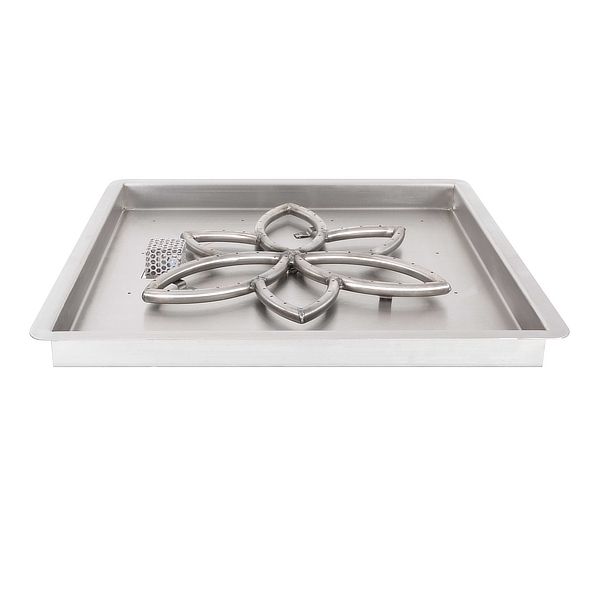 Lotus Stainless Steel Burner with Square Drop-In Pan
