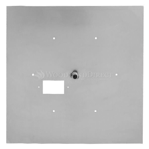 Square Flat Stainless Steel Fire Pit Burner Pan - 18"