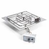 Square Flat Pan Gas Fire Pit System with Manual Ignition - 18"x18"