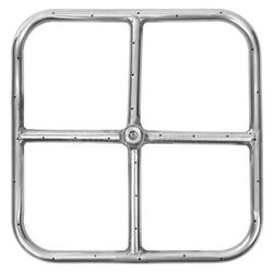 Square Gas Fire Pit Burner with Match Lit Ignition - 12"x12"