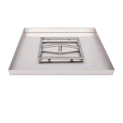 Square Stainless Steel Burner with Square Lip-Less Drop-In Pan