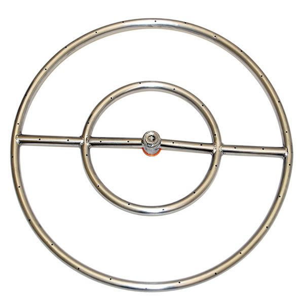 Stainless Steel Round Gas Fire Pit Burner - 24"