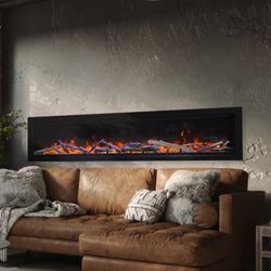Amantii Symmetry Lumina Built-In Smart Electric Fireplace - 74"