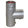 Painted Black Stove Adapter Tee with Cap - 4" Dia