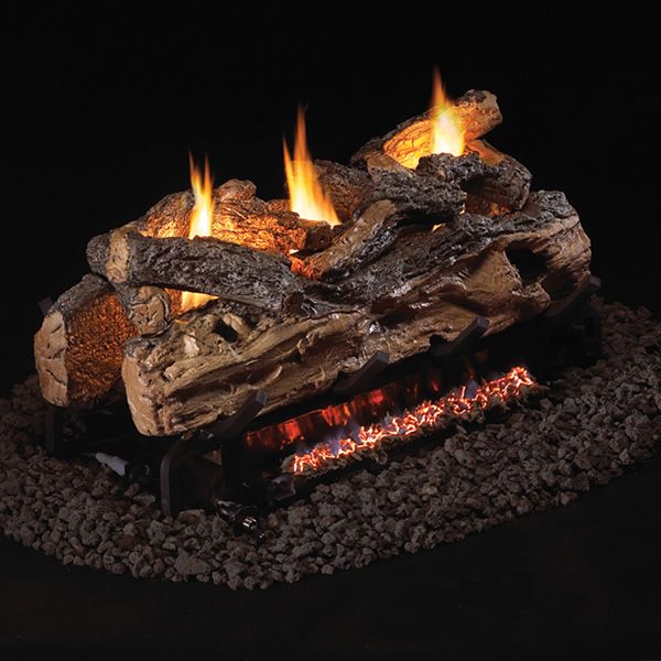 Peterson Real Fyre Split Oak See Through Ventless Gas Log Set
