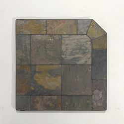 Heritage Corner Hearth Pad - Peacock Slate