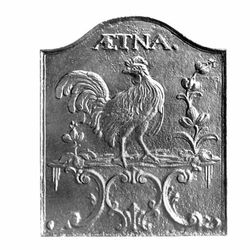 Pennsylvania Firebacks Aetna Rooster Cast Iron Fireback