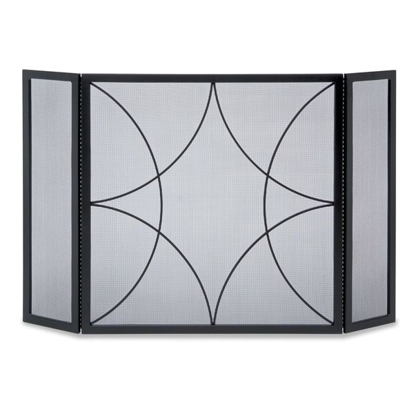 Forged Diamond Three Panel Fireplace Screen