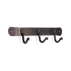 Black Iron Fireplace Tool Hooks - Three Hooks