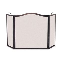 Pilgrim CamelbackArch 3 Panel Black Fireplace Screen 46x28.5