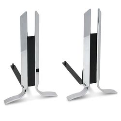 Pilgrim Gosham Andirons - Polished Nickel/Black