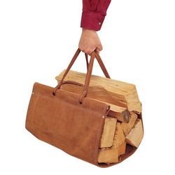 Top Grain Brown Suede Log Carrier