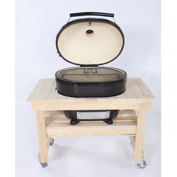 Primo Compact Cypress Table for Oval XL Kamado BBQ Grill