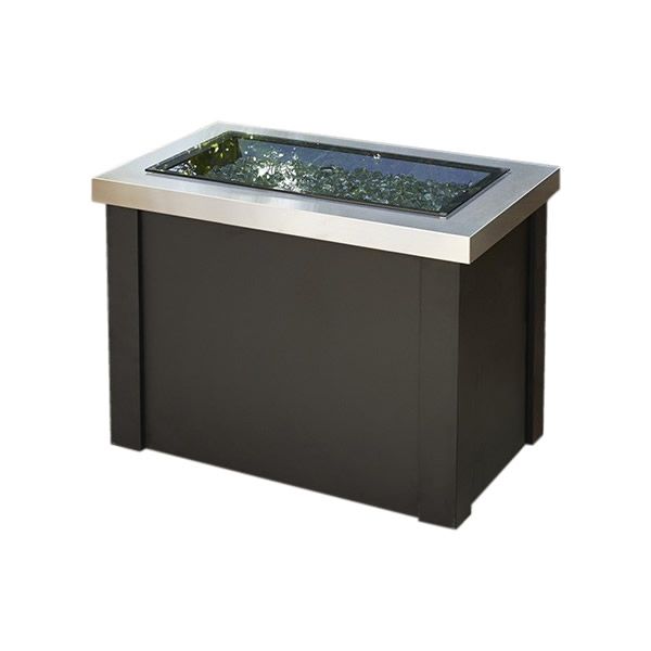Providence Crystal Gas Fire Table - Stainless Steel