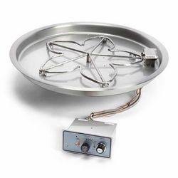 Round Bowl Pan Gas Fire Pit System with Manual Ignition - 31"