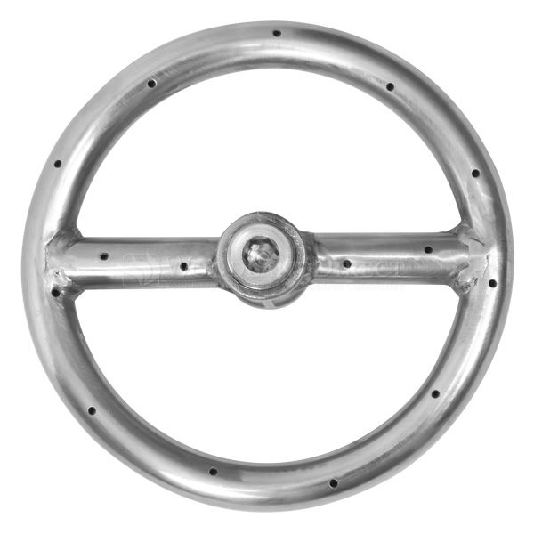 Round Gas Fire Pit Burner with Match Lit Ignition - 6"