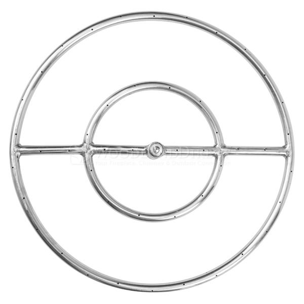 Round Gas Fire Pit Burner with Match Lit Ignition - 18"