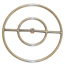 Round High-Capacity Gas Fire Pit Burner w/Match Lit Ignition - 24"