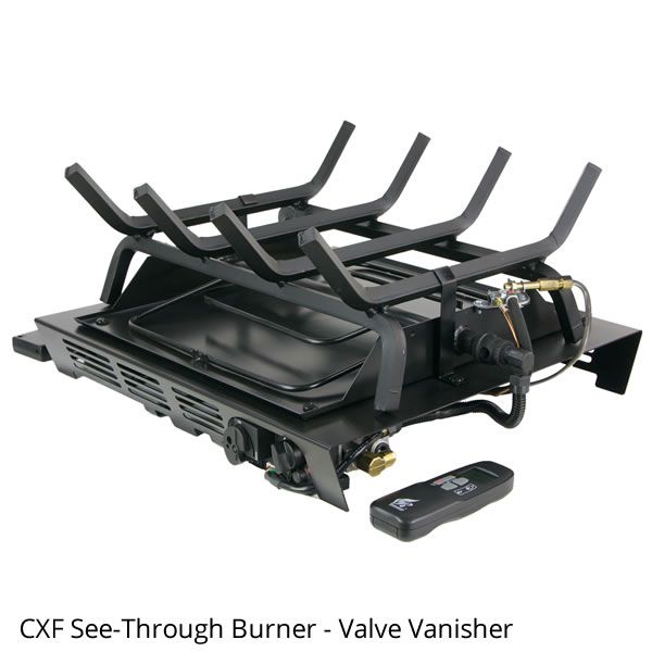 Rasmussen Evening Desire See-Through Vented Gas Log Set - Valve Vanisher