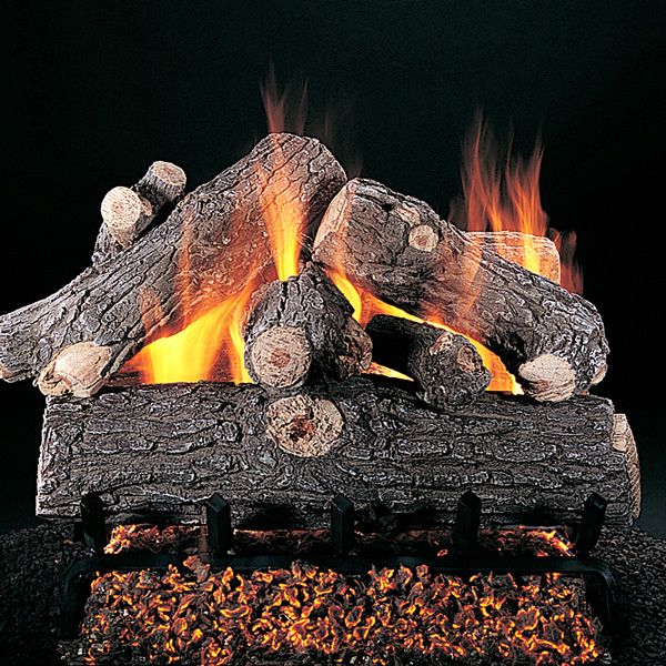 Rasmussen Prestige Oak Vented Gas Log Set - Valve Vanisher