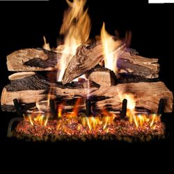 Real Fyre Split Oak Designer See-Through Vented Gas Log Set