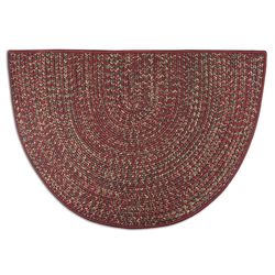 Red - Multi-Colored Braided 4' Fireplace Hearth Rugs
