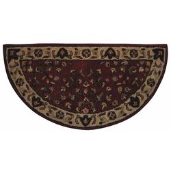 Red with Beige Hand Tufted Fireplace Hearth Rug