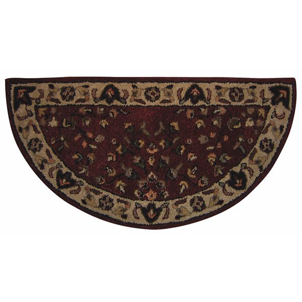 Red with Beige Hand Tufted Hearth Rug