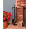 Minuteman Berlin Inline 3 Piece Fireplace Tool Set - Black