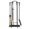 Minuteman Salem Inline 4 Piece Fireplace Tool Set - Black