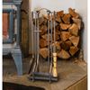 Minuteman Salem Inline 4 Piece Fireplace Tool Set - Black