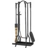 Minuteman Salem Inline 4 Piece Fireplace Tool Set - Black