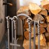 Minuteman Salem Inline 4 Piece Fireplace Tool Set - Black