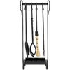 Minuteman Shepherd's Hook Inline 4 Piece Fireplace Tool Set - Black